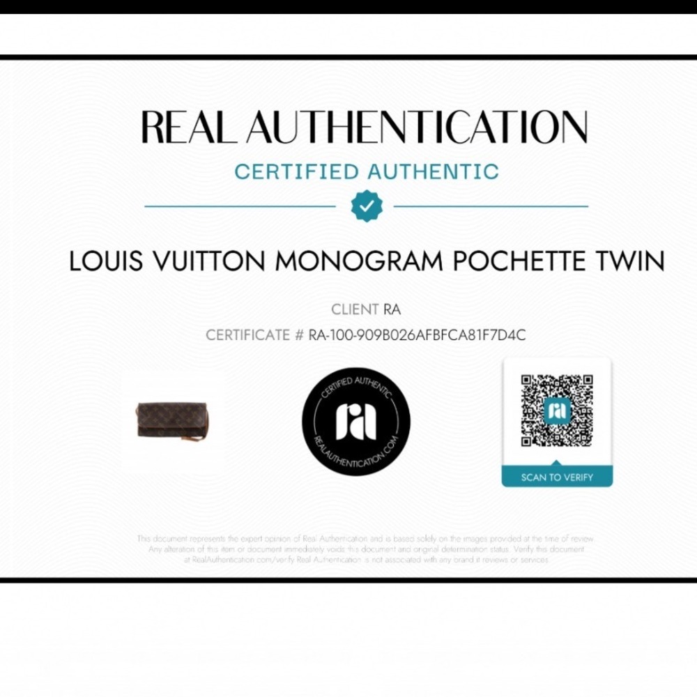 Louis Vuitton Monogram Pochette Twin Crossbody Bag Classic Vintage Brown OS COA - Picture 12 of 12